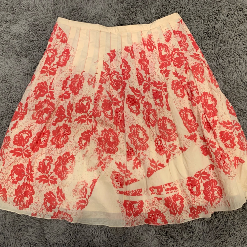 Free People Pleated Floral Skirt